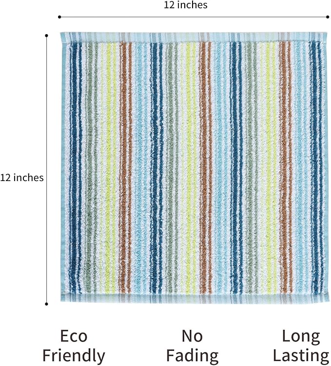 Oeleky Kitchen Dishcloths for Washing Dishes, Ultra Absorbent Dish Rags, Cotton Cleaning Cloths Pack of 16, 12x12 Inches (Mix-1, 12x12 inch)