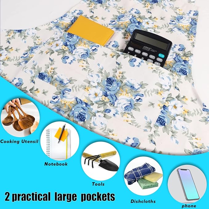 LOLOMLO Oversize Canvas Cotton Apron, Extra Large Aprons with Long Strap, Adjustable Neck Tear Resistant Plus Size aprons