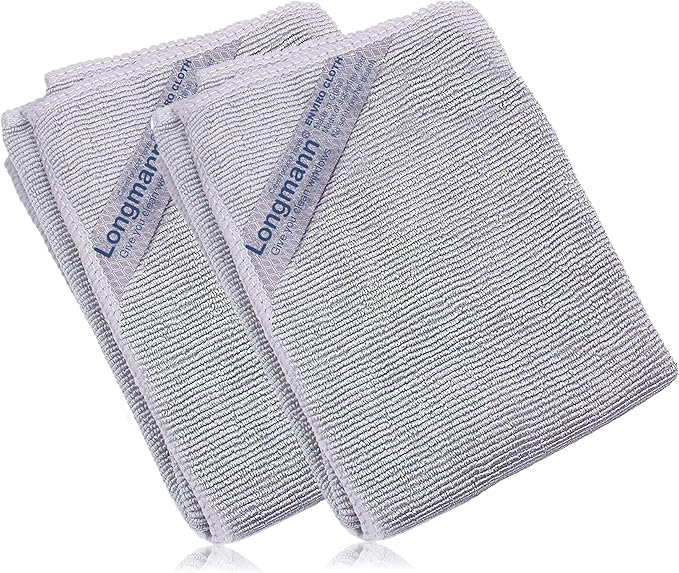 Longmann NΘrwex Enviro Cloth, Glass Cloth, Cleaning Cloth, Streaks Schatches Free (Grey 2 Pack)