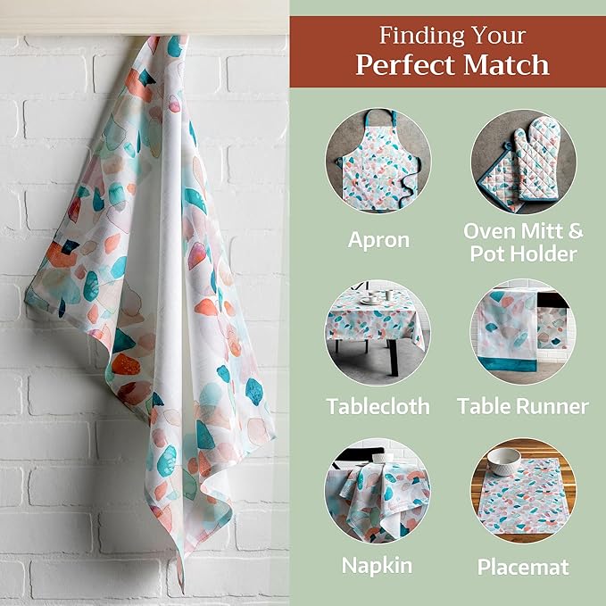Maison d' Hermine Kitchen Towels Set of 3 100% Cotton 27.50" x 20" Reusable Cloth Tea Dish Towels Absorbent with Hanging Loop for Kitchen Gifts for Mothers Day Spring/Summer (Summer Picnic)