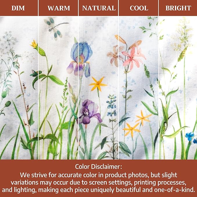 Maison d' Hermine Double Oven Mitts 100% Cotton 7"x35" Double Oven Mitt Heat Resistant BBQ Cooking Gloves with Loop Baking Grilling Gifts for Mothers Day Spring Summer (Fleurs De Mai)