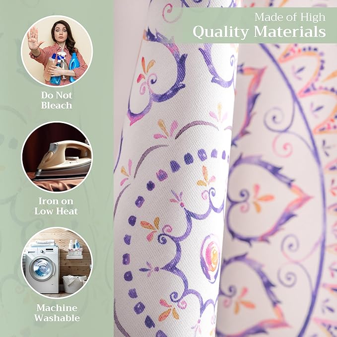 Maison d' Hermine Kitchen Towels Set of 3 100% Cotton 27.50" x 20" Reusable Cloth Tea Dish Towels Absorbent with Hanging Loop for Kitchen Gifts for Mothers Day Spring/Summer (Mandala)