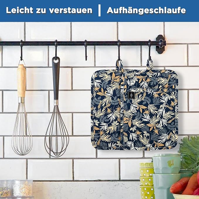 BONTHEE Pot Holders for Kitchen Heat Resistant Hot Pads for Countertops Oven Pot Holders Cotton Potholders for Kitchen Cooking Baking - 2PCS