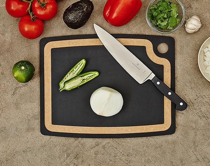 Epicurean Gourmet Series Cutting Board with Juice Groove 14.5-Inch by 11.25-Inch, Slate/Natural | (Pack of 2)