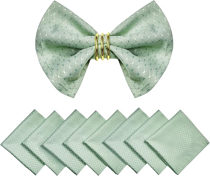 Cloth Napkins Set of 8 – Square 17x17 Inch Jacquard Fabric Polyester Washable Reusable Cloth Napkins for Kitchen Dinner Dining Restaurants Wedding Party Banquet (Sage Green)