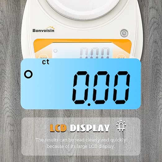 Bonvoisin Digital Lab Scale 600g x 0.01g Precision Electronic Scale LCD Display Analytical Balance Jewelry Scale Scientific Scale 0.01g Accuracy