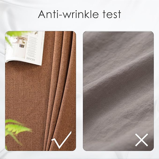 BALCONY & FALCON Rectangle Tablecloth Washable Wrinkle Resistant and Water Proof Table Cloth Decorative Linen Fabric Tablecloths for Dining Parties Kitchen Wedding and Outdoor Use(Brown, 57x118)