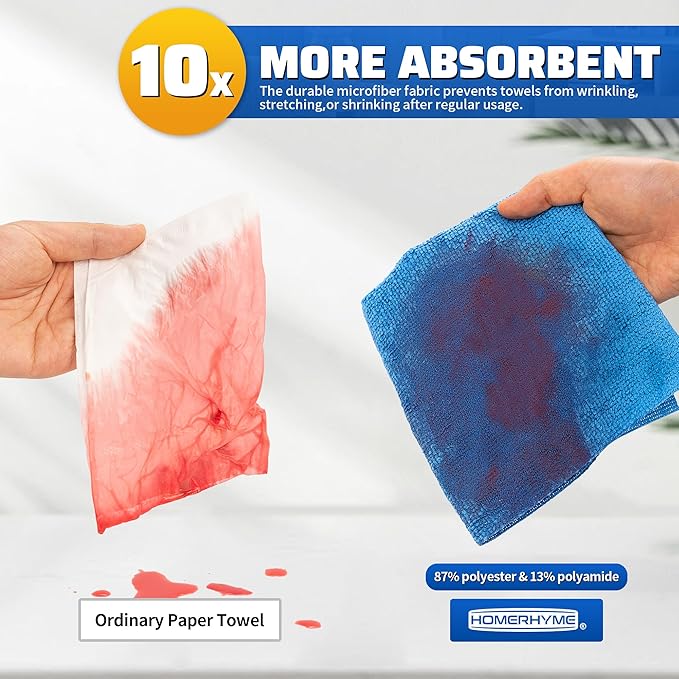 Shop Towels, 150 Pack Cleaning Rags Microfiber Towels, Bulk All-Purpose Microfiber Cleaning Cloth Lint-Free Wipe Washcloth for Commercial Garage Automotive & Housekeeping 11.5"*11.5"