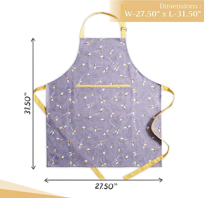 Maison d' Hermine 100% Cotton Apron for women with Pocket Kitchen Chef Apron for Men Cooking Mothers Day Gifts