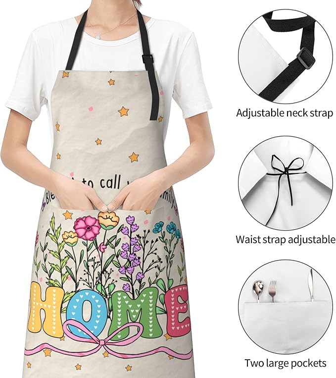 Funny Apron Polyester Grooming Aprons with Pocket for Cooking Kitchen Grilling Adults