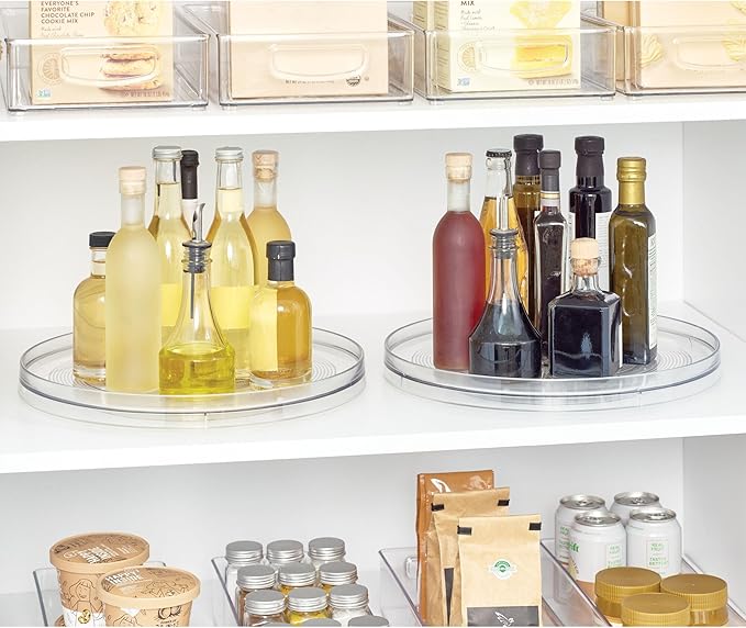 iDesign 14.5-Inch Lazy Susan Organizer - Large Lazy Susan Turntable for Cabinet or Pantry, Clear