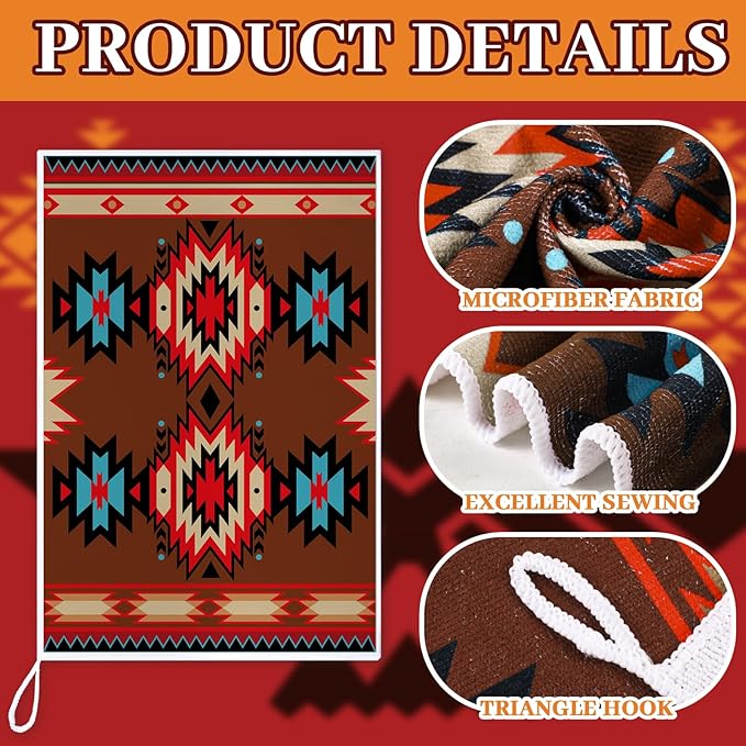 Bencailor 6 Pcs Aztec Kitchen Towels Decorative Sets Dish Towels Absorbent Fast Drying Hand Tea Vintage Hanging Reusable Cleaning Dishcloths for Cooking Farmhouse Bathroom Accessory
