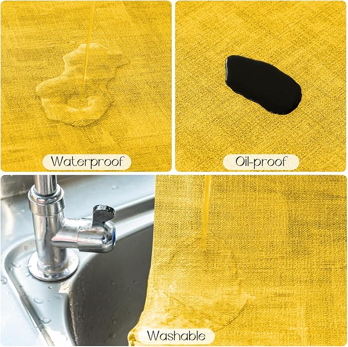 Romanstile Vinyl Placemats Set of 8-12x17 Inch, Reversible Waterproof Washable Non Slip Table Mats, Faux Leather Heat Resistant Wipeable Table Placemats for Dining/Party/Indoor/Outdoor, Grey-Yellow