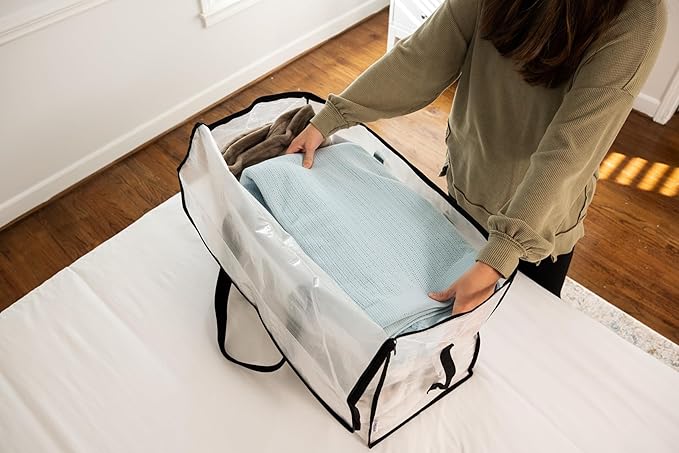 ClearSpace Oversized Moving Bags or Storage Bag – Large Moving Boxes with Backpack Straps, Zippers & Handles – Heavy-Duty Packing Bags for Moving, College Dorm, Christmas Decorations, 8 Pack