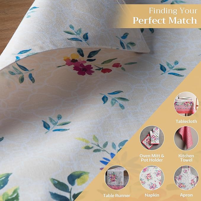 Maison d' Hermine Placemats Set of 4 100% Cotton Washable Cloth Place Mats Reusable Table Mats for Kitchen Dining Party Wedding Gifts for Mothers Day Spring/Summer (Rose Garden, 13" x 19")