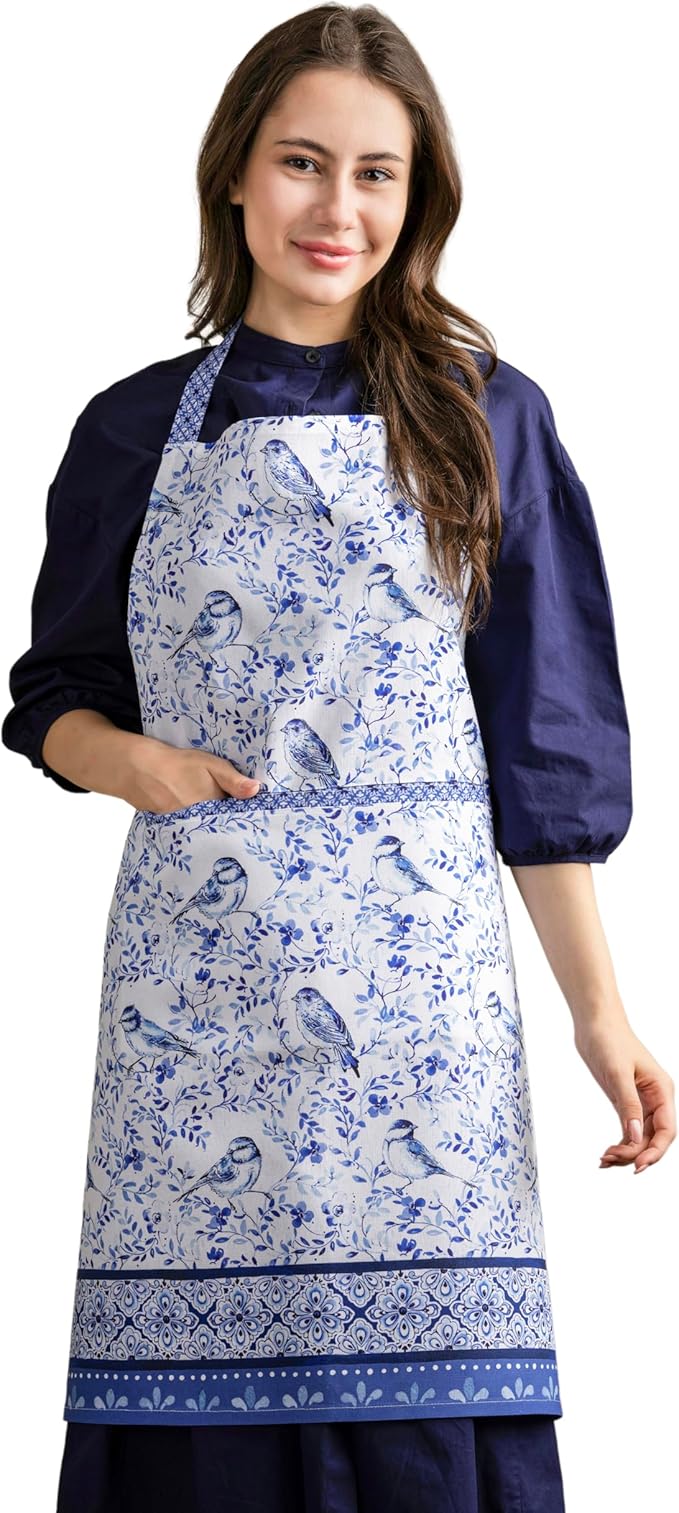 Maison d' Hermine 100% Cotton Apron for women with Pocket Kitchen Chef Apron for Men Cooking Mothers Day Gifts