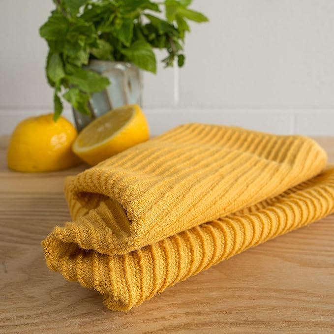 Now Designs Ripple Kitchen Dishcloth Honey 13 x 13in Set of 4