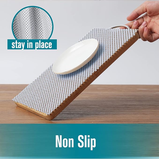 Shelf Liner, Non-Adhesive Roll Drawer Liners 12 Inches x 20 Feet for Drawers, Non Slip Grip Durable Strong Clean, for Cabinets, Kitchen, Storage, Desks, Kitchenware, Tableware, Black
