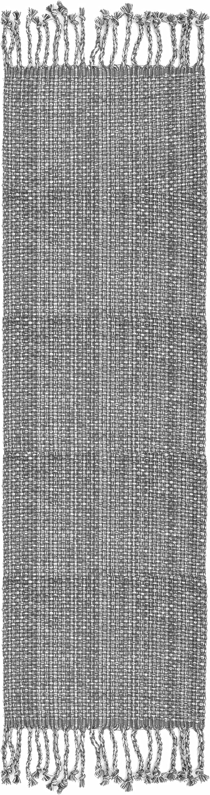 100% Cotton Table Runner for Dining Room Tables Rectangle Two Tone Woven Fabric 72" x 13" Soft Durable Table Runner, Gray