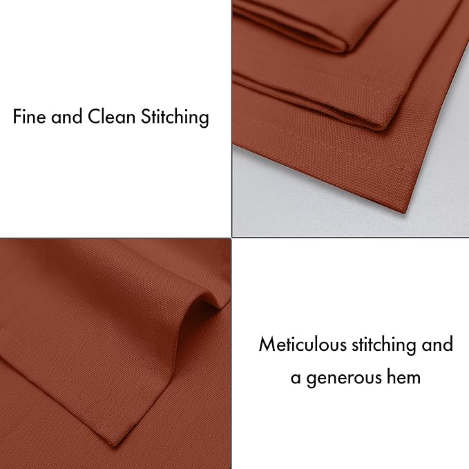Ruvanti Cloth Napkins Set of 6, 100% Cotton High GSM 18x18 Inches Soft, Washable, Highly Durable & Absorbent, Perfect for Parties, Christmas, Thanksgiving Dinners – Rust