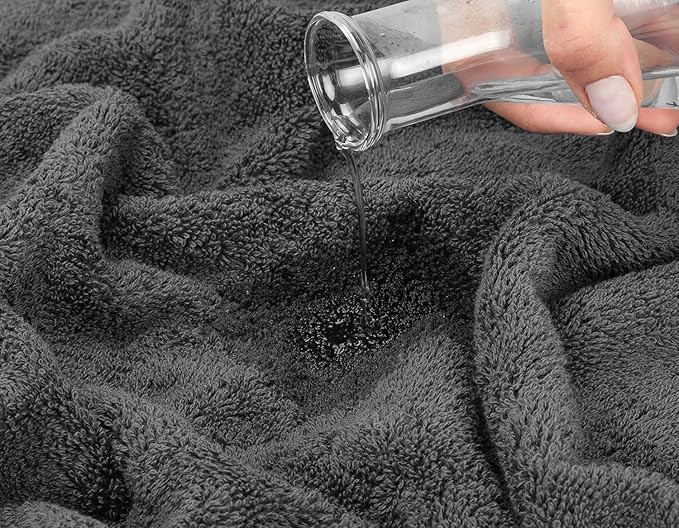 24 Pack Premium Hand Towels – 100% Cotton, Soft & Highly Absorbent – 16x27 Inches, Grey Bulk Towels for Bathroom, Spa, Gym & Daily Use