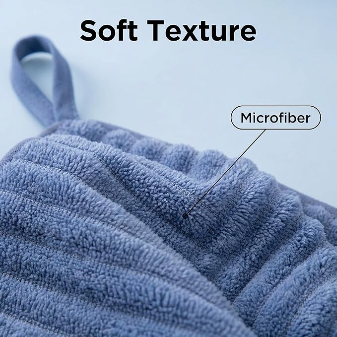 4PCS Blue Microfiber Hand Towels for Bathroom Christmas Decorations Quick Dry Small Towel Set for Bathroom Kitchen 14 x29.6inch
