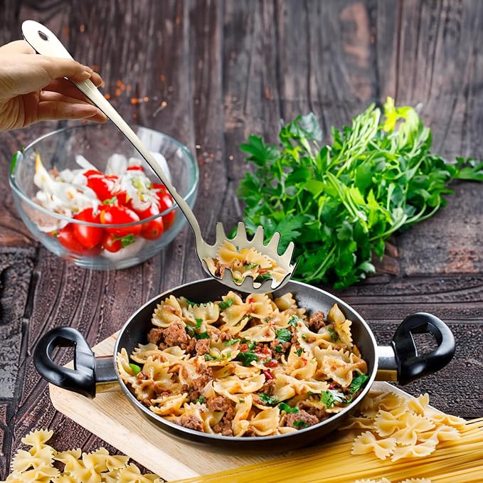 13.5Inch Pasta Spoon, Spaghetti Fork for Noodle, Spaghetti Spoon Server for Pasta