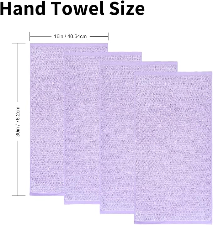 Everplush 4-Piece Premium Hand Towel Sets: Super-Soft, Highly Absorbent & Quick Drying Bathroom Towels – Versatile for Hotel, Bathroom, Shower, Spa, 16x30 Inches (Lavender, 16" x 30")