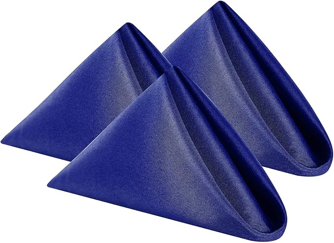 Cloth Napkins 20x20 inch Washable Polyester Dinner Napkins Soft Table Napkins for Wedding Party Dining Banquet(Royal Blue,50PCS)