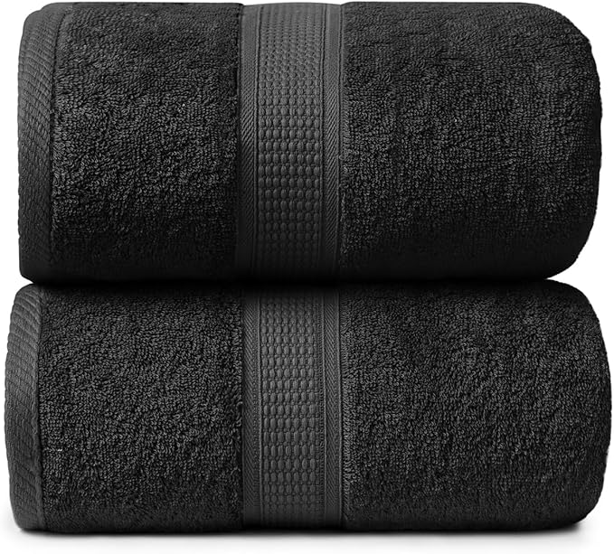 Ariv Premium Jumbo Bath Towels Pack of 2, Beach Towel, Extra-Large Bath Sheets, 100% Cotton, Super Soft, Highly Absorbent, Quick Dry, Durable, Great Value & Quality, Bathroom - Grey