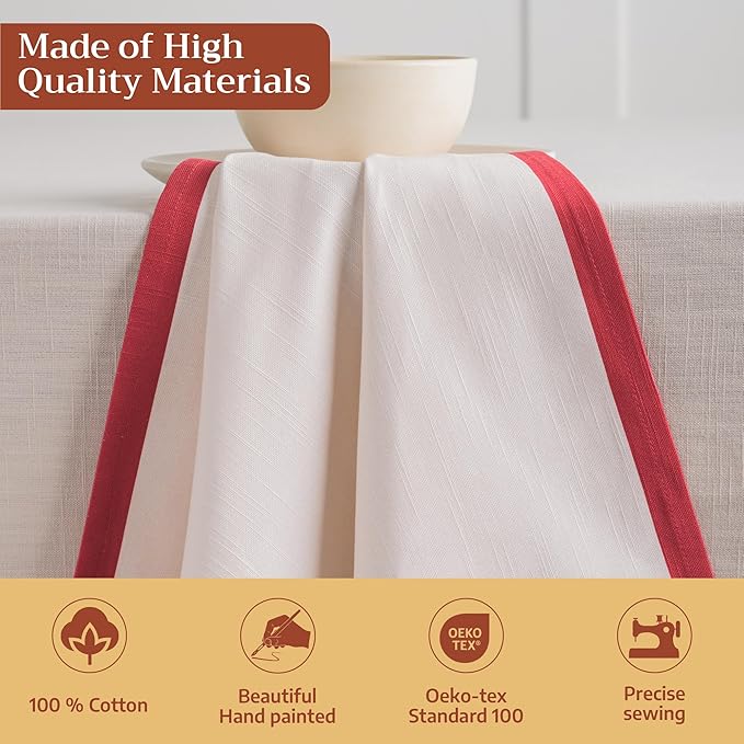Maison d' Hermine Cloth Napkins Set of 4 100% Cotton for Thanksgiving Christmas Decorations Everyday Reusable Square Fall Napkins Cloth Washable Dinner Party (Holly Time, 20"x20")