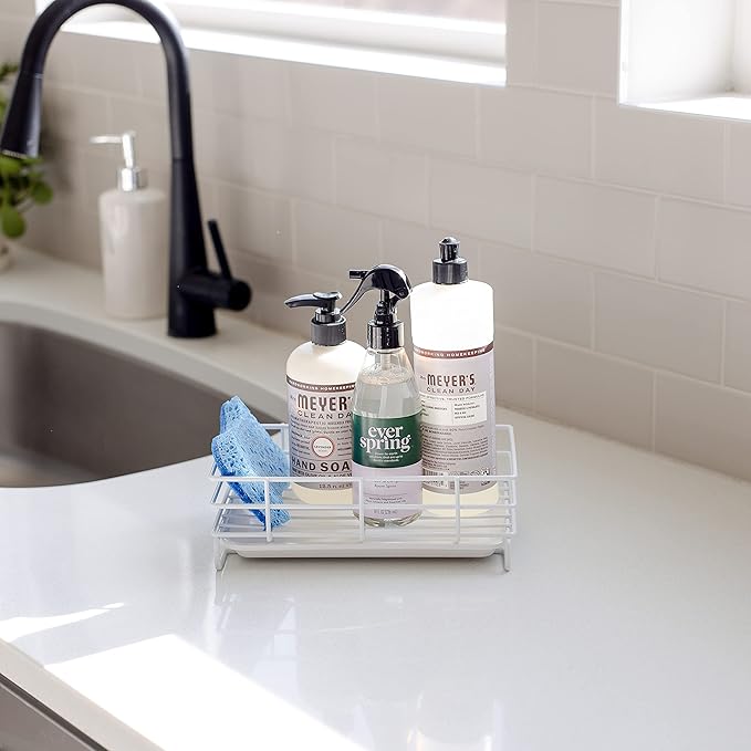 Kitchen Sink Sponge Soap Holder For Countertop Large White Kitchen Soap Tray Sink Organizer