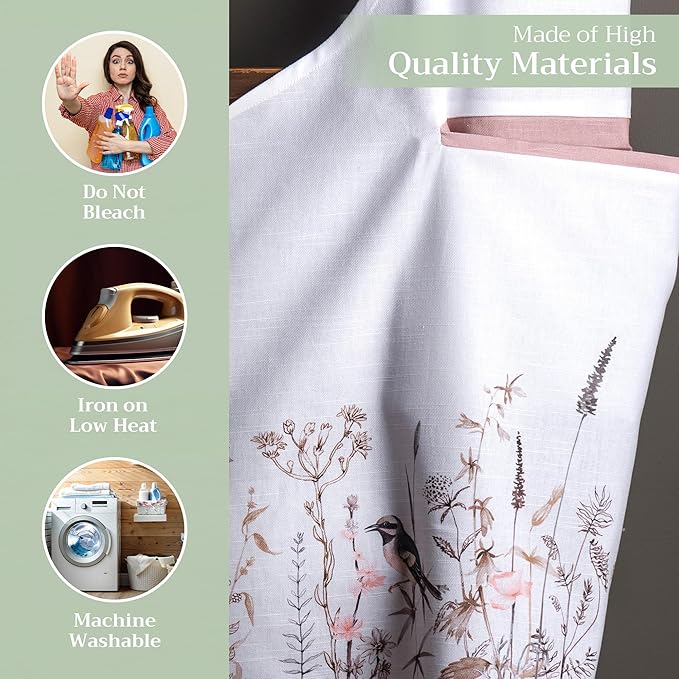 Maison d' Hermine 100% Cotton Apron for women with Pocket Kitchen Chef Apron for Men Cooking Mothers Day Gifts