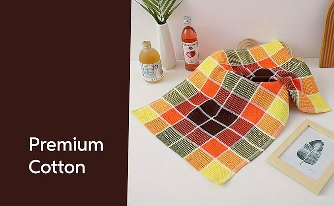 Premium Cotton Tea Towels Set– Super Absorbent, Durable & Soft, Kitchen Tea Towels for Drying, Cleaning, and Baking – Pack of 5, (68cm by 42cm) Eco-Friendly Dish Clothes.