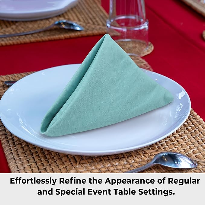 Urban Villa Cloth Napkins Aqua Dinner Napkins Set of 12 (20X20) 100% Cotton Absorbent Washable Durable Reusable Cloth Napkins Ideal for Easter Decorations Hotel Collection Farmhouse Parties Napkins