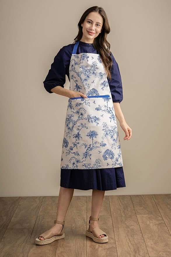 Maison d' Hermine 100% Cotton Apron for women with Pocket Kitchen Chef Apron for Men Cooking Mothers Day Gifts