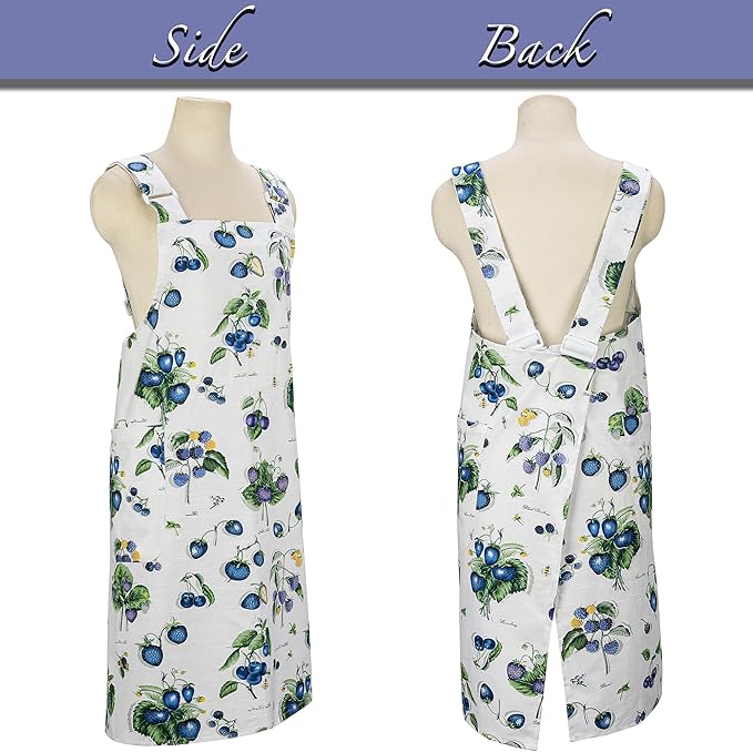 NEOVIVA Kitchen Aprons for Women with Pockets,Cooking Aprons for Women,Vintage Apron for Baking Gardening,Gifts for Mothers