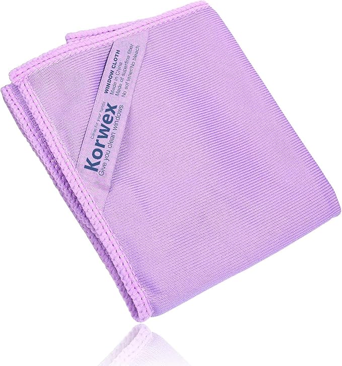 Longmann Window Cleaning Cloth, Glass Cleaning Cloth, Streaks Schatches Free. Violet,1 Pack