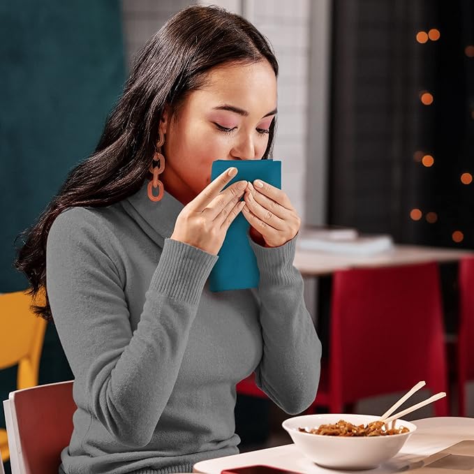 Utopia Kitchen Teal Cloth Napkins [12 Pack, 18x18 Inch] Absorbent Cotton Blend Washable and Reusable for Dinner, Restaurant, Lunch, Wedding and Hotel