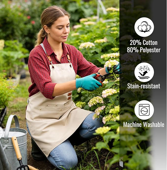 Aoomzoon Durable Kitchen Apron,Multifunctional Chef Aprons for Women & Men with Pockets for Cooking Baking & Daily Use