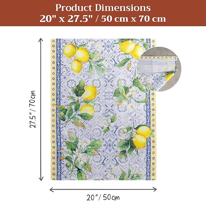 Maison d' Hermine Kitchen Towels Set of 3 100% Cotton 27.50" x 20" Reusable Cloth Tea Dish Towels Absorbent with Hanging Loop for Kitchen Gifts for Mothers Day Spring/Summer (Citrus)