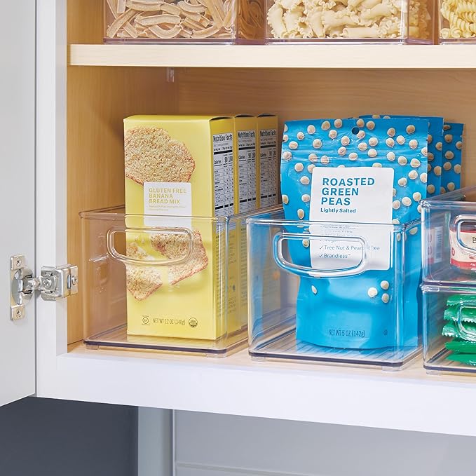 iDesign Stackable Clear Plastic Bin - Kitchen Organizers and Storage for Fridge and Pantry, 2-Pack