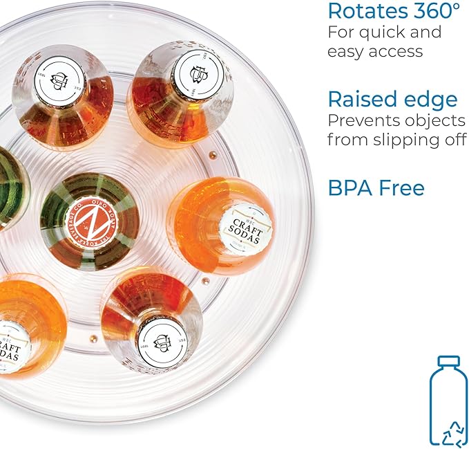 iDesign 11-Inch Round Lazy Susan Organizer for Kitchen or Pantry Storage - Set of 2 - Clear