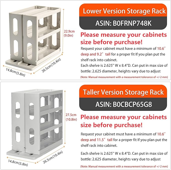 Dutiplus Medicine Organizer 2 Three-Decker Shelves Cabinet Storage Rack Organizer for Holding Vitamins, Supplements Cosmetics (9”H x 5.8”W x 10.4”D) (Dust Gray)