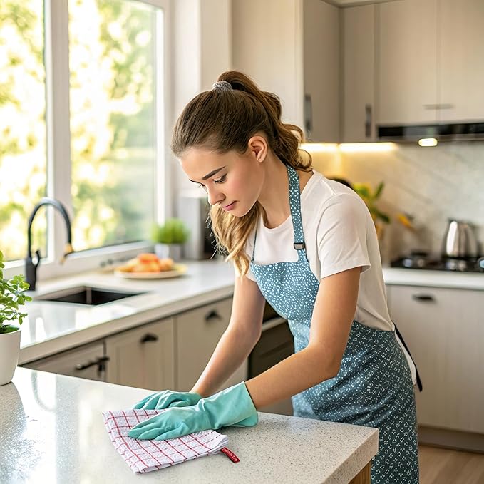 Homaxy 100% Cotton Dish Cloths, 8 Pack-12 X 12 Inches, Check Design Waffle Weave Dish Rags for Washing Dishes, Ultra Absorbent and Fast Drying Dishcloths, Red