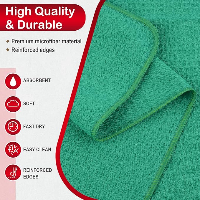 SINLAND Kitchen Towel Premium Sublimation Blank Towels Fast Drying Tea Towel Polyester Dish Towels for Drying Dishes Festive Decoration 16 Inch X 24 Inch 10 Pack Spring Green