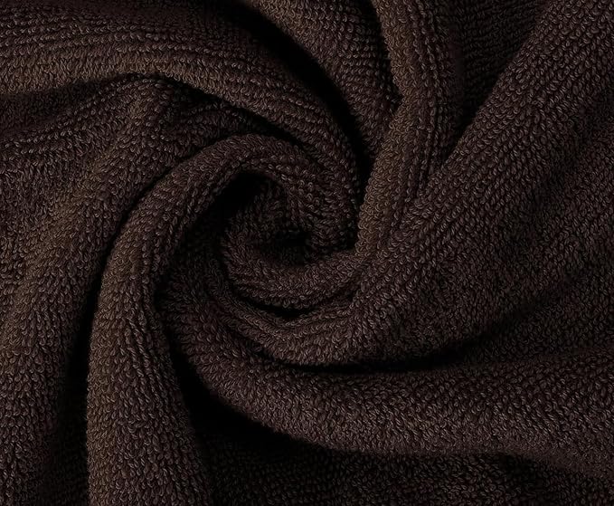 Oakias Premium Towel Set 600 GSM 6 Piece Brown - 100% Ring Spun Cotton Highly Absorbent Towels Set - Super Soft Bathroom Towel Set - Hotel Quality Double Stitched Hem - Ideal for Hotels, Spa, Gyms