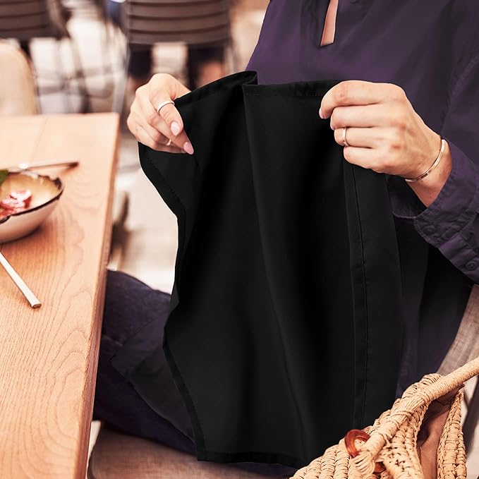 Utopia Home [60 Pack, Black] Cloth Napkins 17x17 Inches, 100% Polyester Hemmed Edges, Washable and Reusable Ideal for Parties, Weddings and Dinners