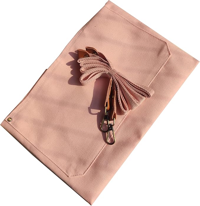Chef Apron with Large Pockets for Women Men, Cotton Canvas Cross Back Water Repellent Adjustable Work Apron