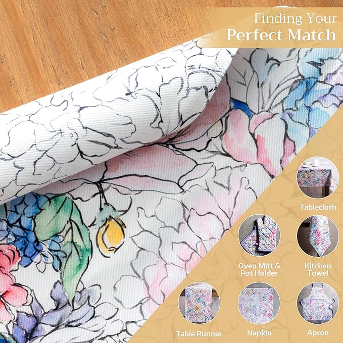 Maison d' Hermine Placemats Set of 4 100% Cotton Washable Cloth Place Mats Reusable Table Mats for Kitchen Dining Party Wedding Gifts for Mothers Day Spring/Summer (Floral Love, 13" x 19")